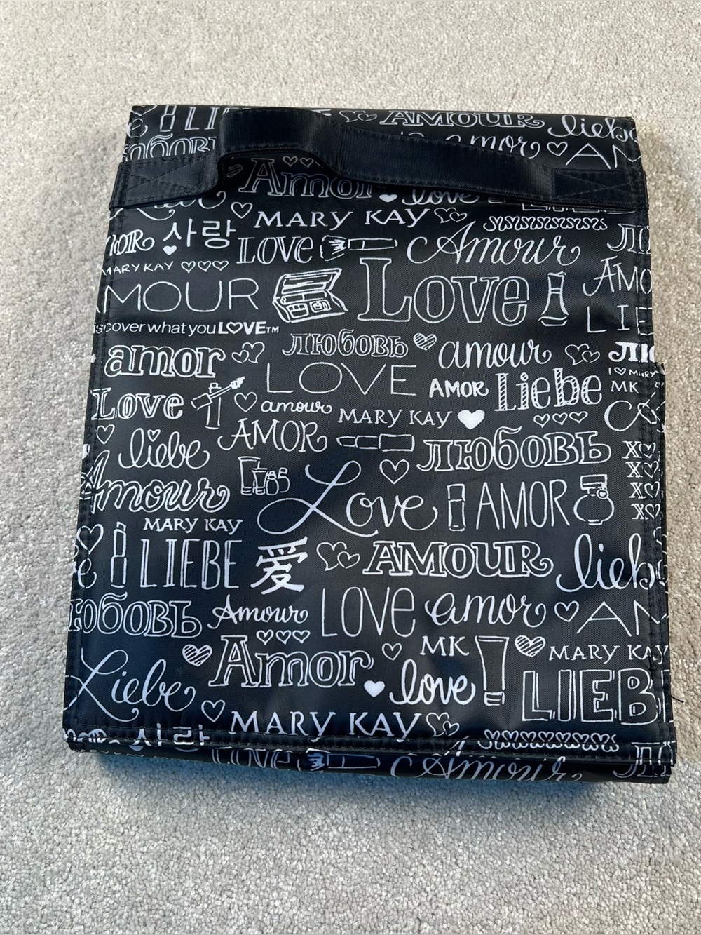Mary Kay Organizer Black White Removable Container Clear Hanging Roll Bag Travel
